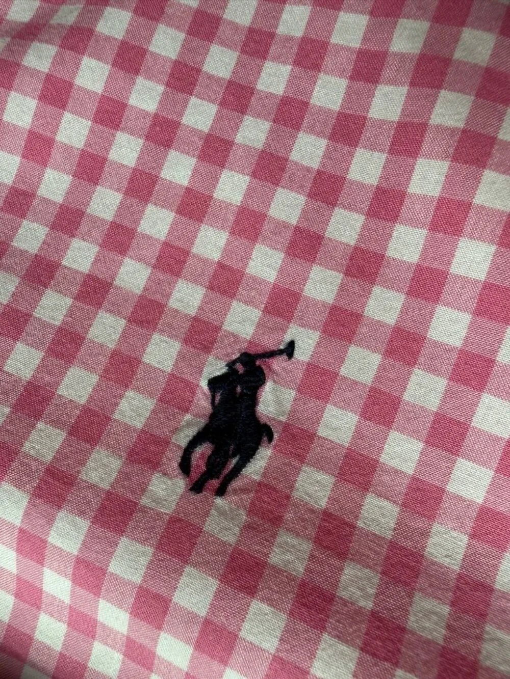Ralph Lauren Blue Label Boys Shirt Size L / 14 Pink White Gingham LS Button Down